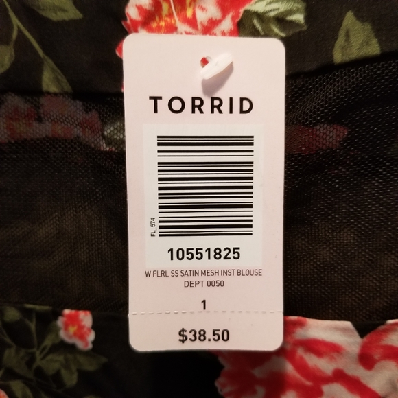 COPY - Torrid Striped Floral Mesh Top - Picture 5 of 7